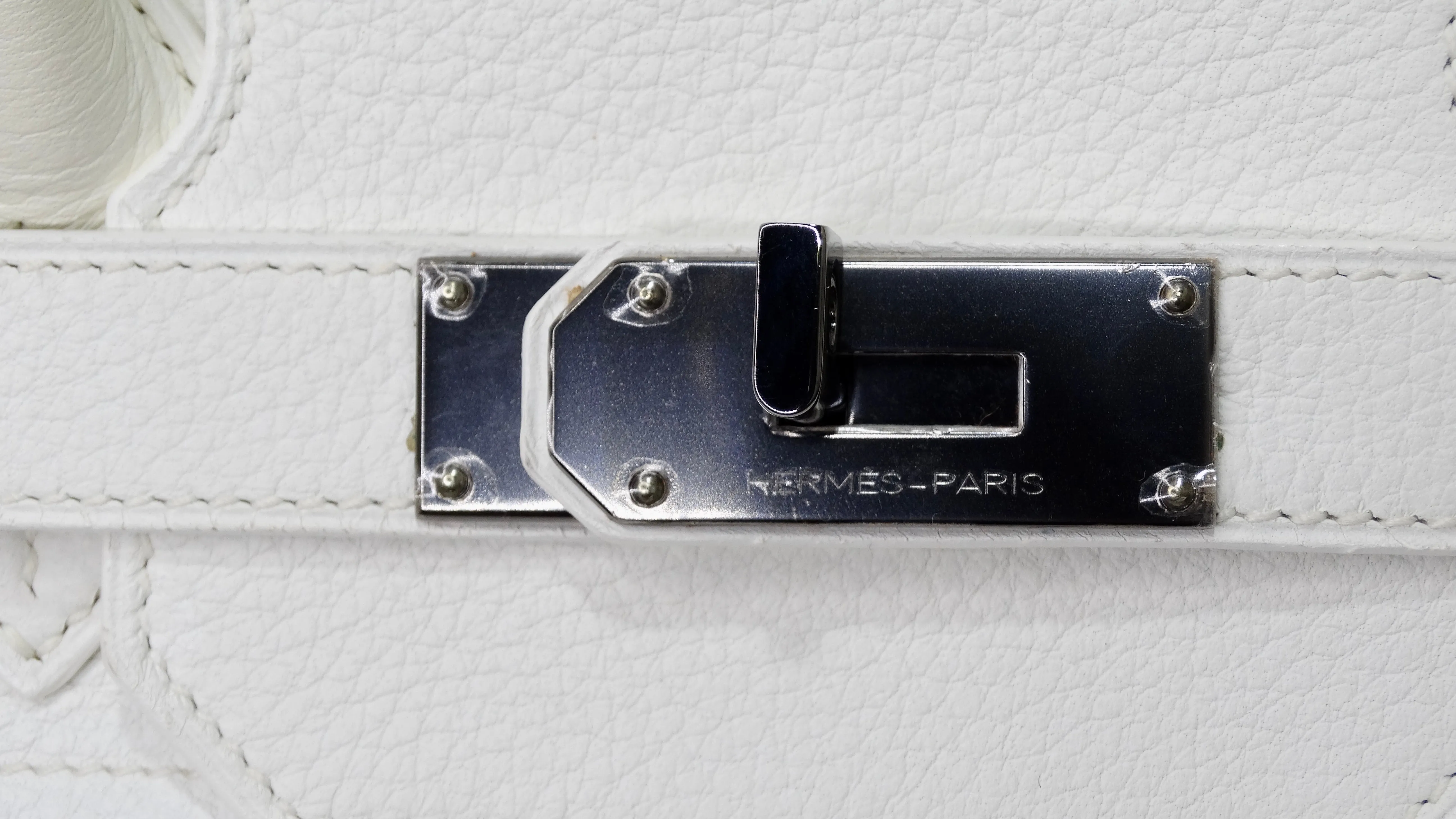 Hérmes 42cm White Clemence JPG Birkin