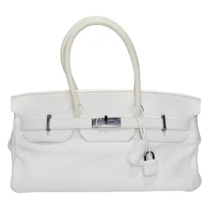 Hérmes 42cm White Clemence JPG Birkin