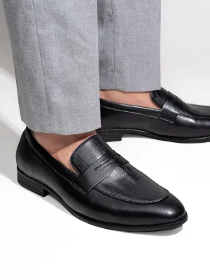 Hydes N Hues Black Classical Formal Slip-On Shoe for Men