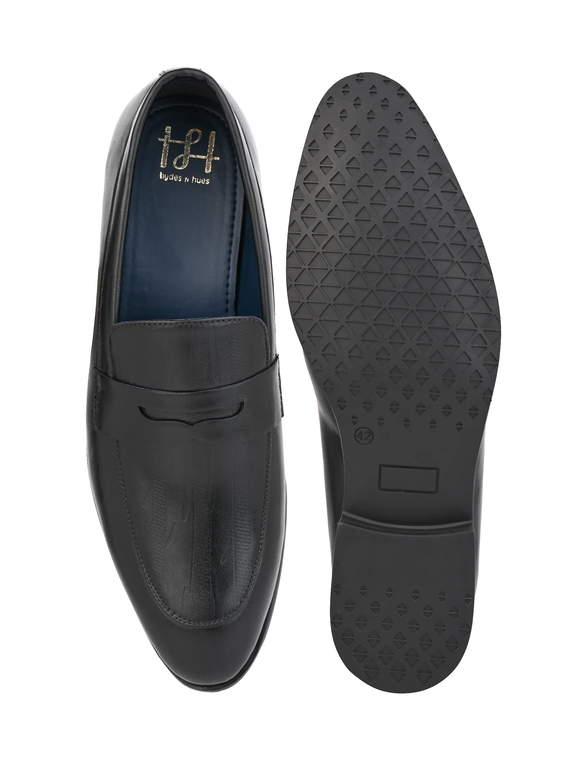 Hydes N Hues Black Classical Formal Slip-On Shoe for Men