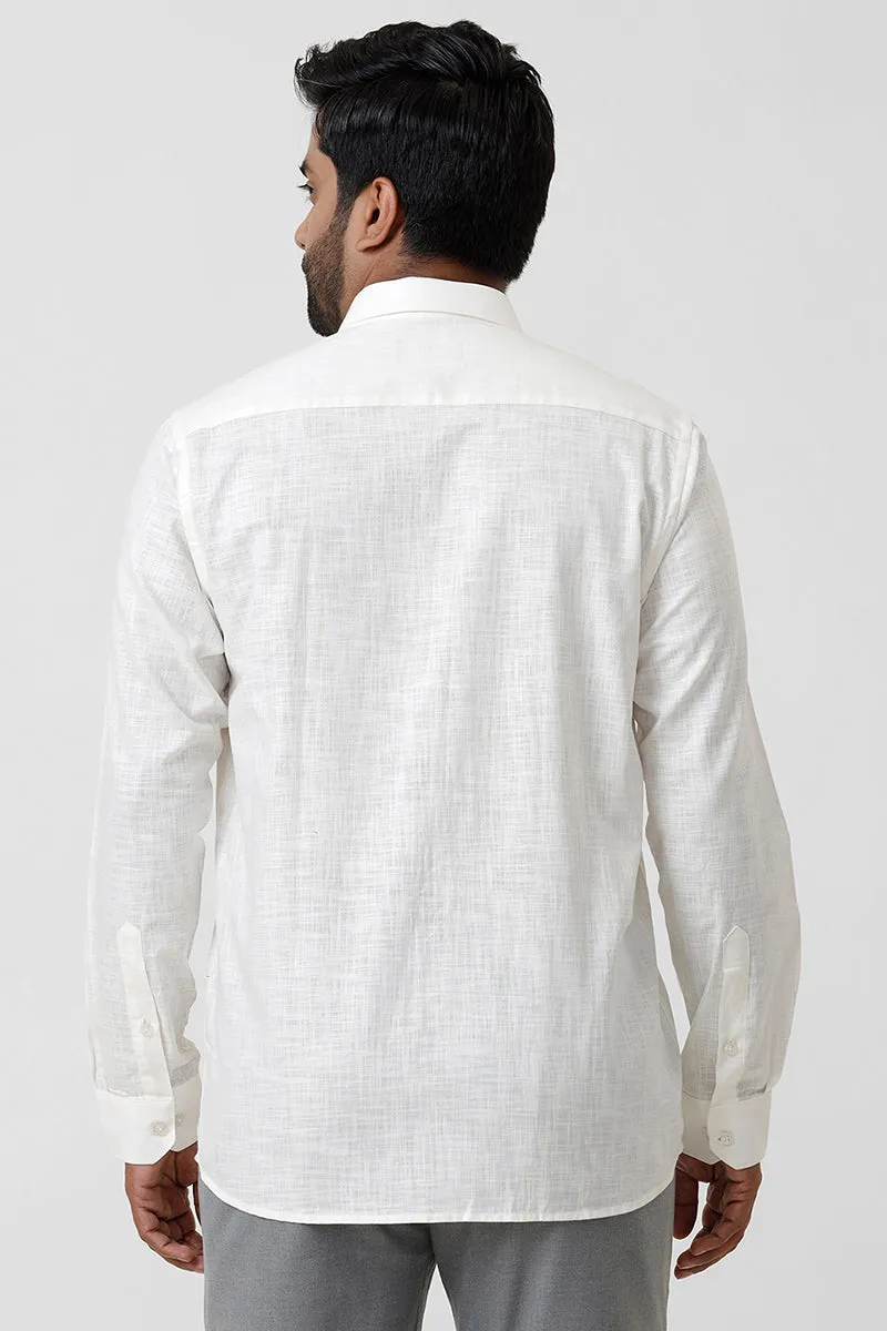 Indo Cotton - Off White Formal Shirts For Men | Ariser