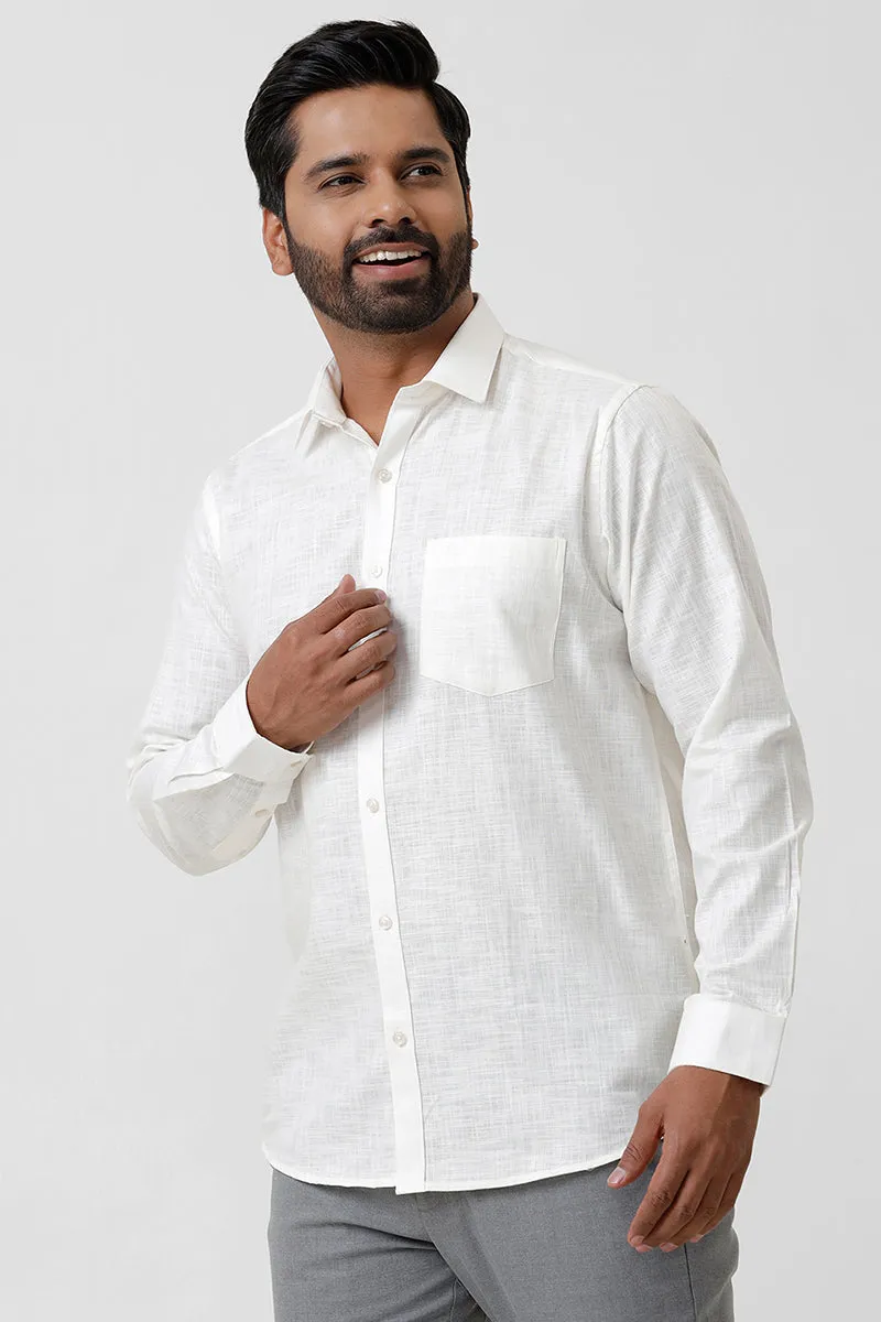 Indo Cotton - Off White Formal Shirts For Men | Ariser