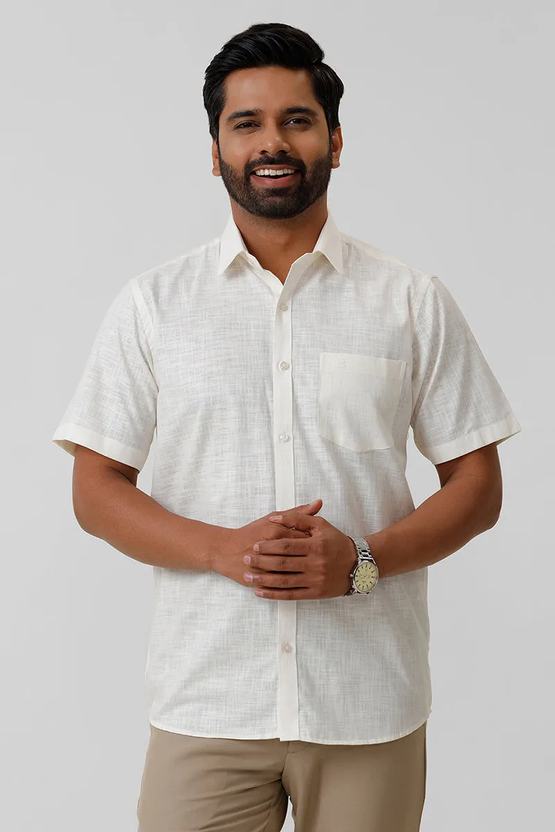 Indo Cotton - Off White Formal Shirts For Men | Ariser