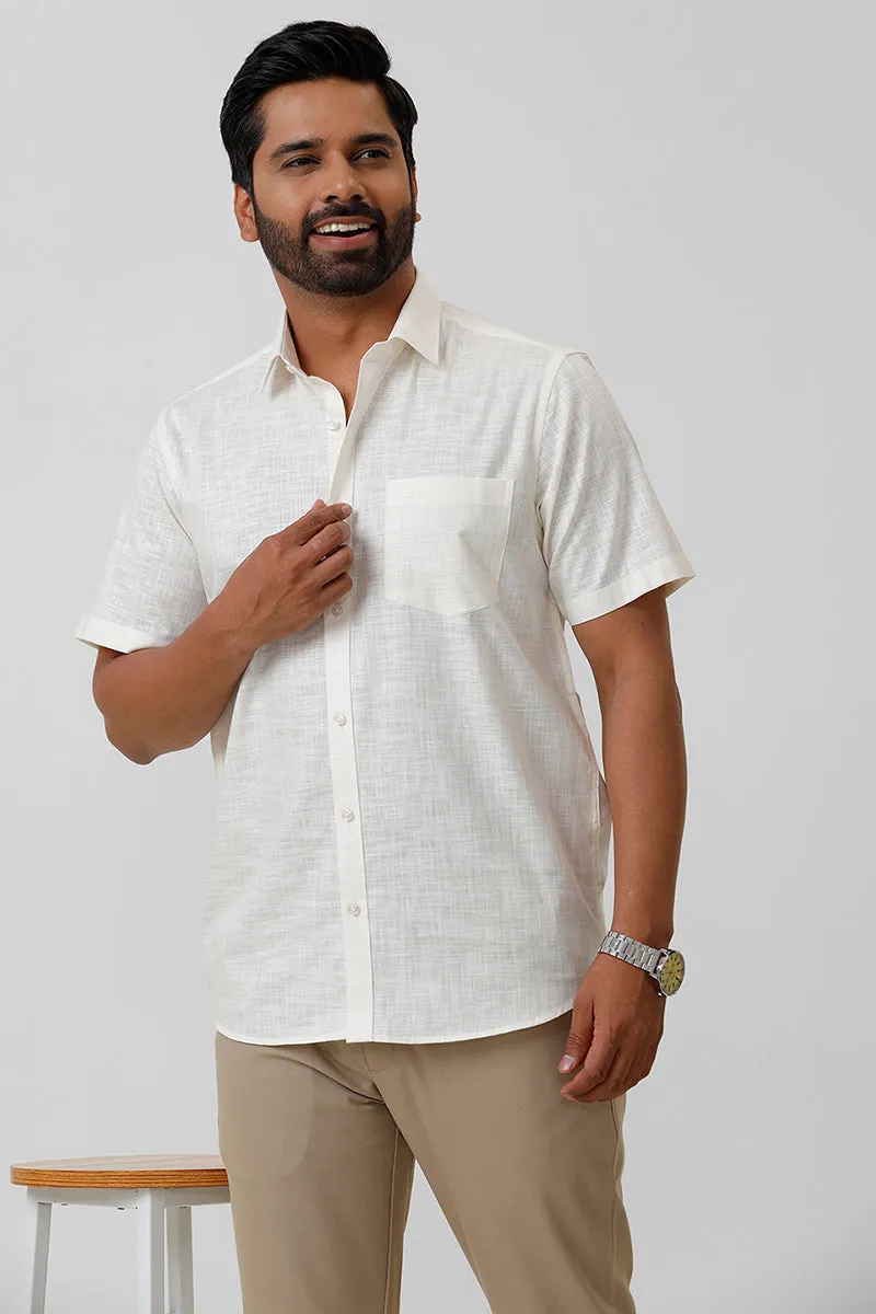 Indo Cotton - Off White Formal Shirts For Men | Ariser