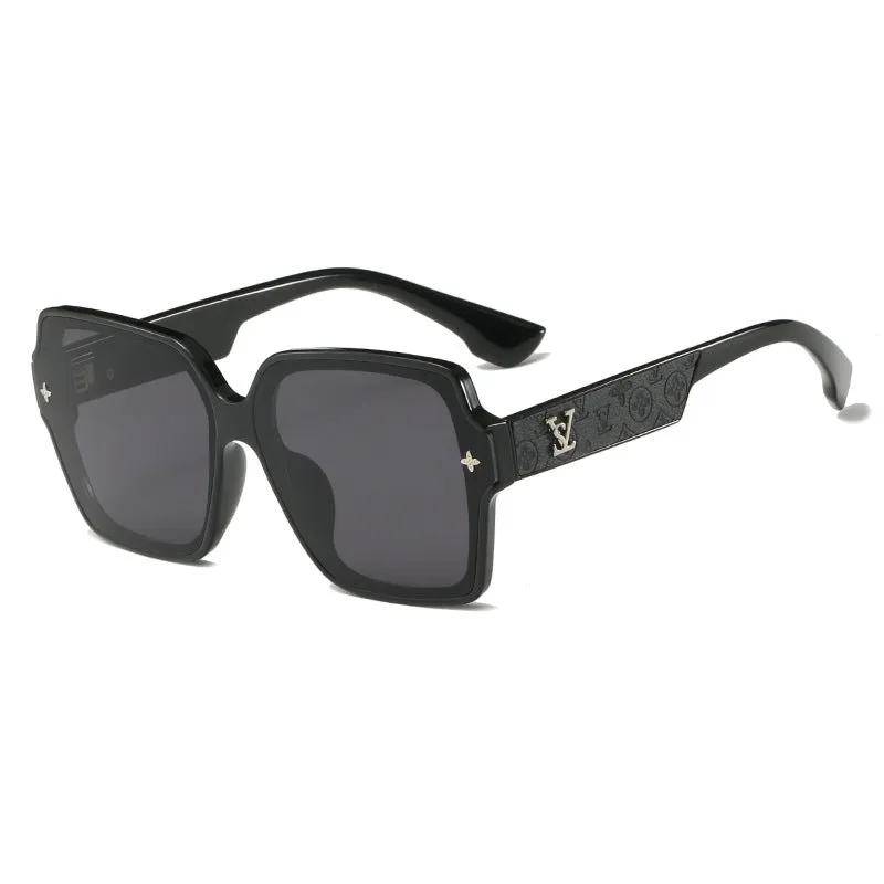 INSTOCK- Square large frame metal letter sunglasses