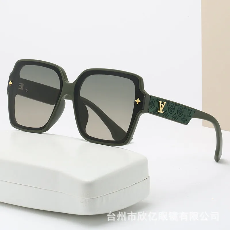 INSTOCK- Square large frame metal letter sunglasses