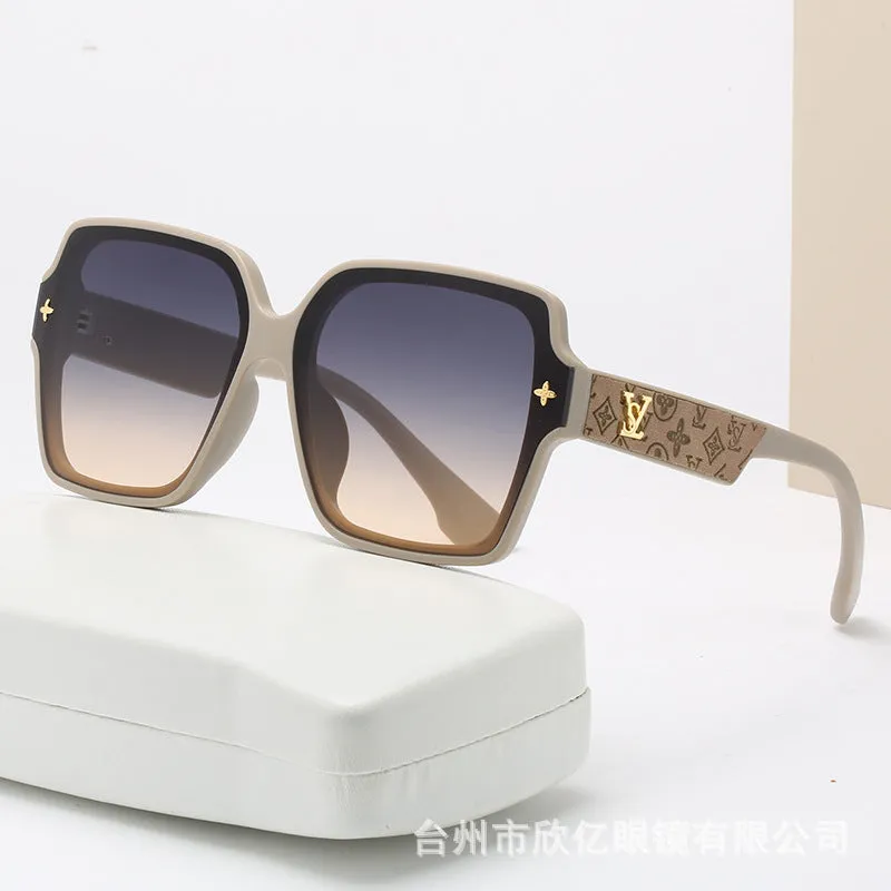 INSTOCK- Square large frame metal letter sunglasses