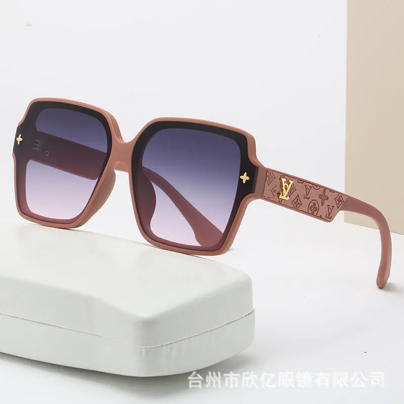 INSTOCK- Square large frame metal letter sunglasses