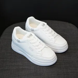 INSTOCK-White versatile inner height women's shoes