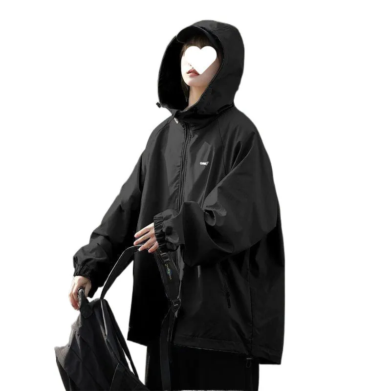 INSTOCK - Windproof black assault jacket for women spring