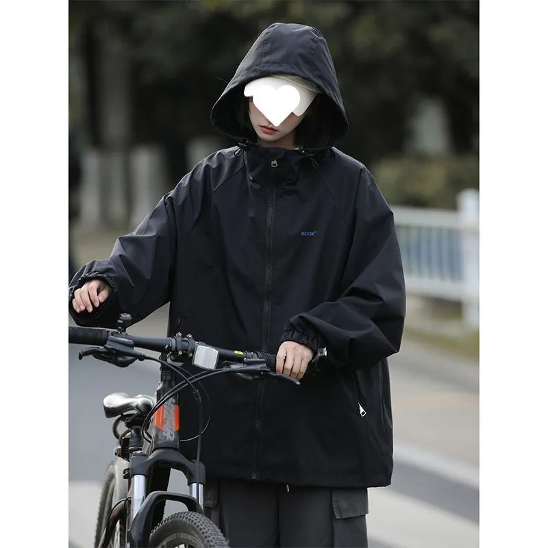 INSTOCK - Windproof black assault jacket for women spring