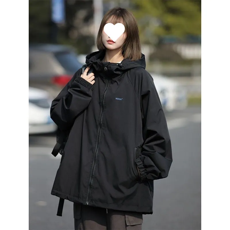 INSTOCK - Windproof black assault jacket for women spring
