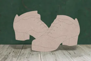 Irish dance tap shoes with etched detail - wooden craft shape - 3mm MDF