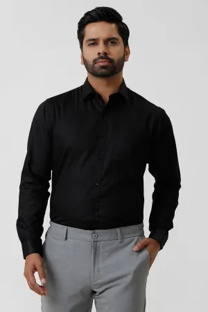Italian Dobby - Black Diamond Pattern Formal Shirts For Men | Ariser