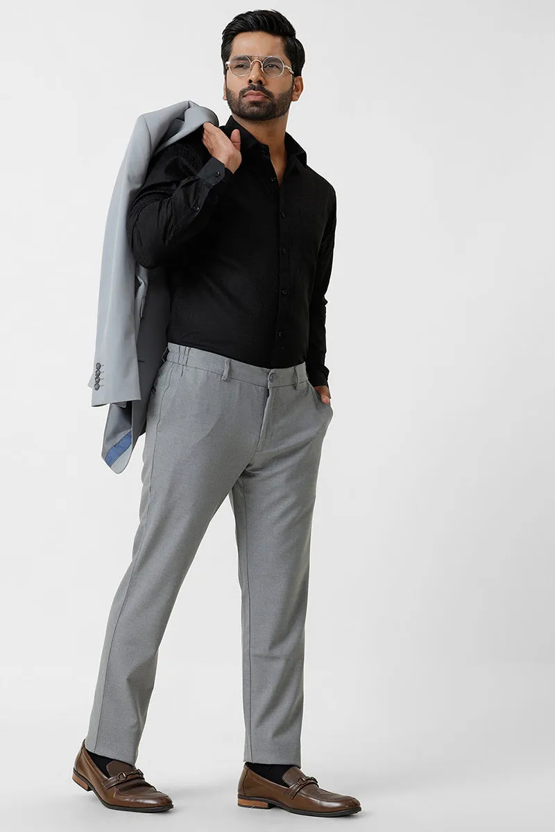 Italian Dobby - Black Diamond Pattern Formal Shirts For Men | Ariser