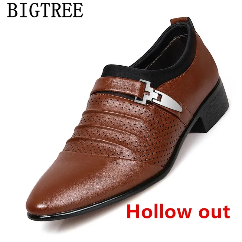 Italian Fashion Elegant Oxford Shoes For Mens Shoes Large Sizes Men Formal Shoes Leather Men Dress Loafers Man Slip On Masculino
