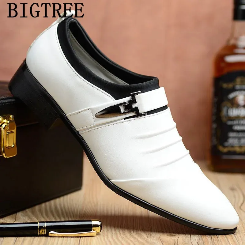 Italian Fashion Elegant Oxford Shoes For Mens Shoes Large Sizes Men Formal Shoes Leather Men Dress Loafers Man Slip On Masculino