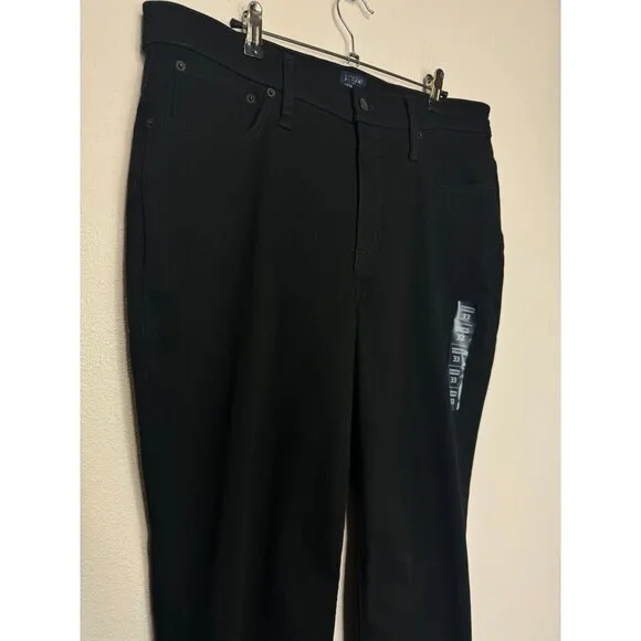 J. Crew Size 33 Essential Straight Jean in All Day Stretch Black Slim Fit Denim