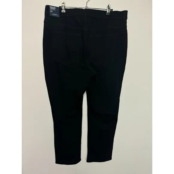 J. Crew Size 33 Essential Straight Jean in All Day Stretch Black Slim Fit Denim