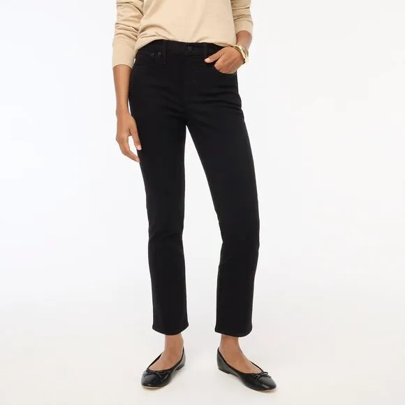 J. Crew Size 33 Essential Straight Jean in All Day Stretch Black Slim Fit Denim