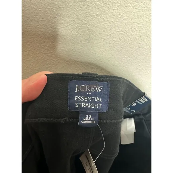 J. Crew Size 33 Essential Straight Jean in All Day Stretch Black Slim Fit Denim