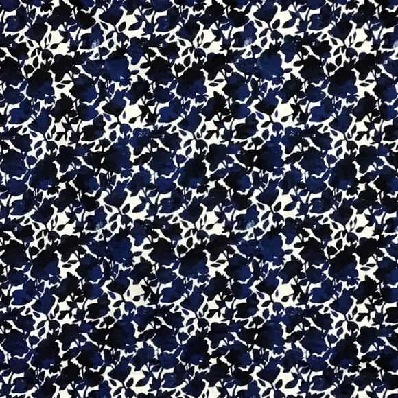 J. Crew Womens Pencil Skirt Printed Stretch Cotton Sateen Blue White Floral 20