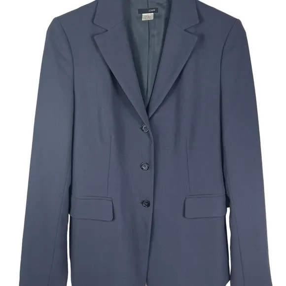 J. Crew Women’s Wool Grey Classic Three Button Jacket Blazer Career Coat Size T8