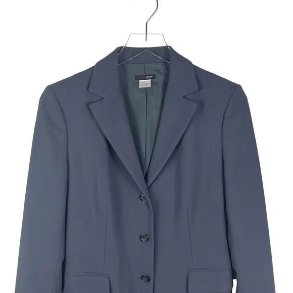 J. Crew Women’s Wool Grey Classic Three Button Jacket Blazer Career Coat Size T8