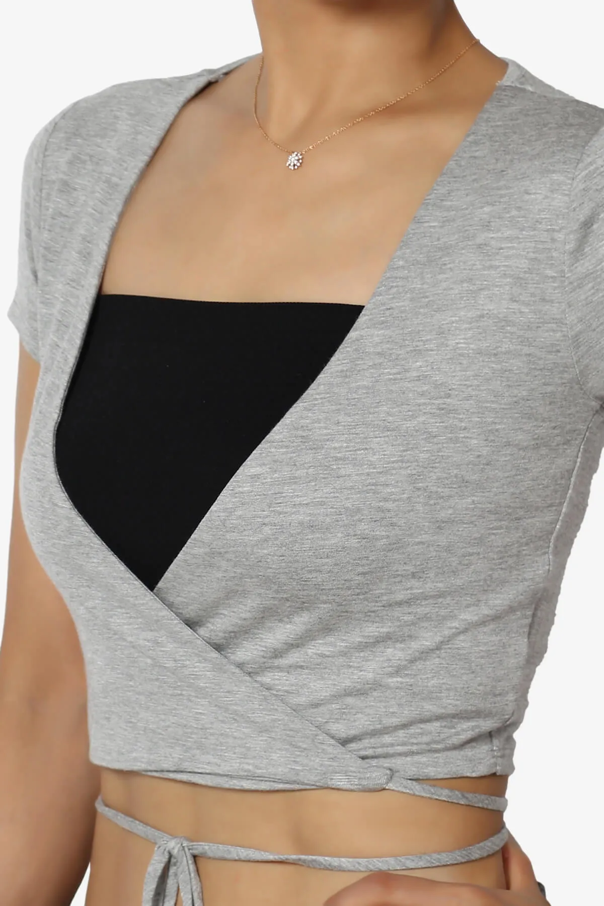 Joanie Deep V-Neck Wrap Crop Top