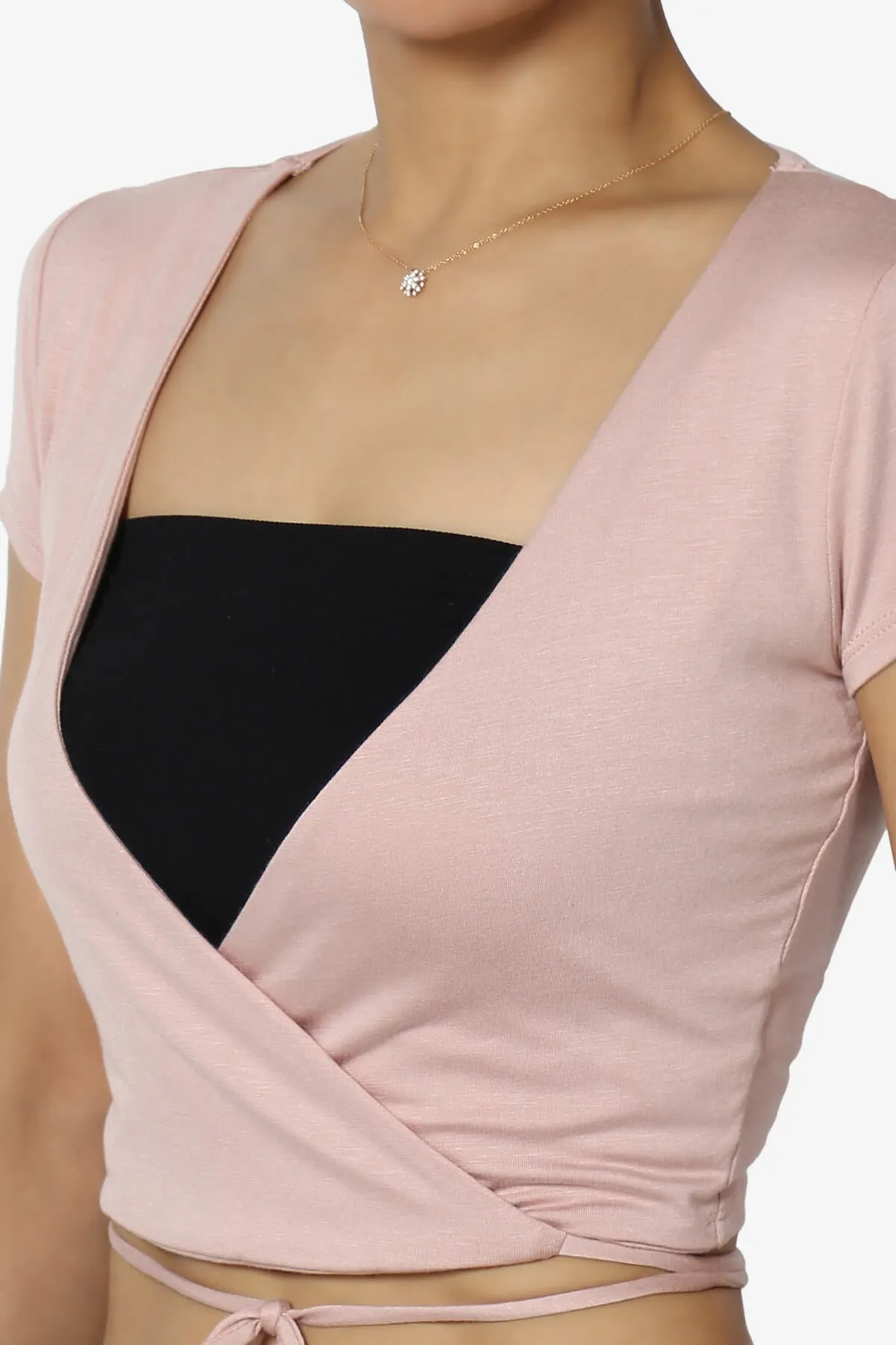 Joanie Deep V-Neck Wrap Crop Top