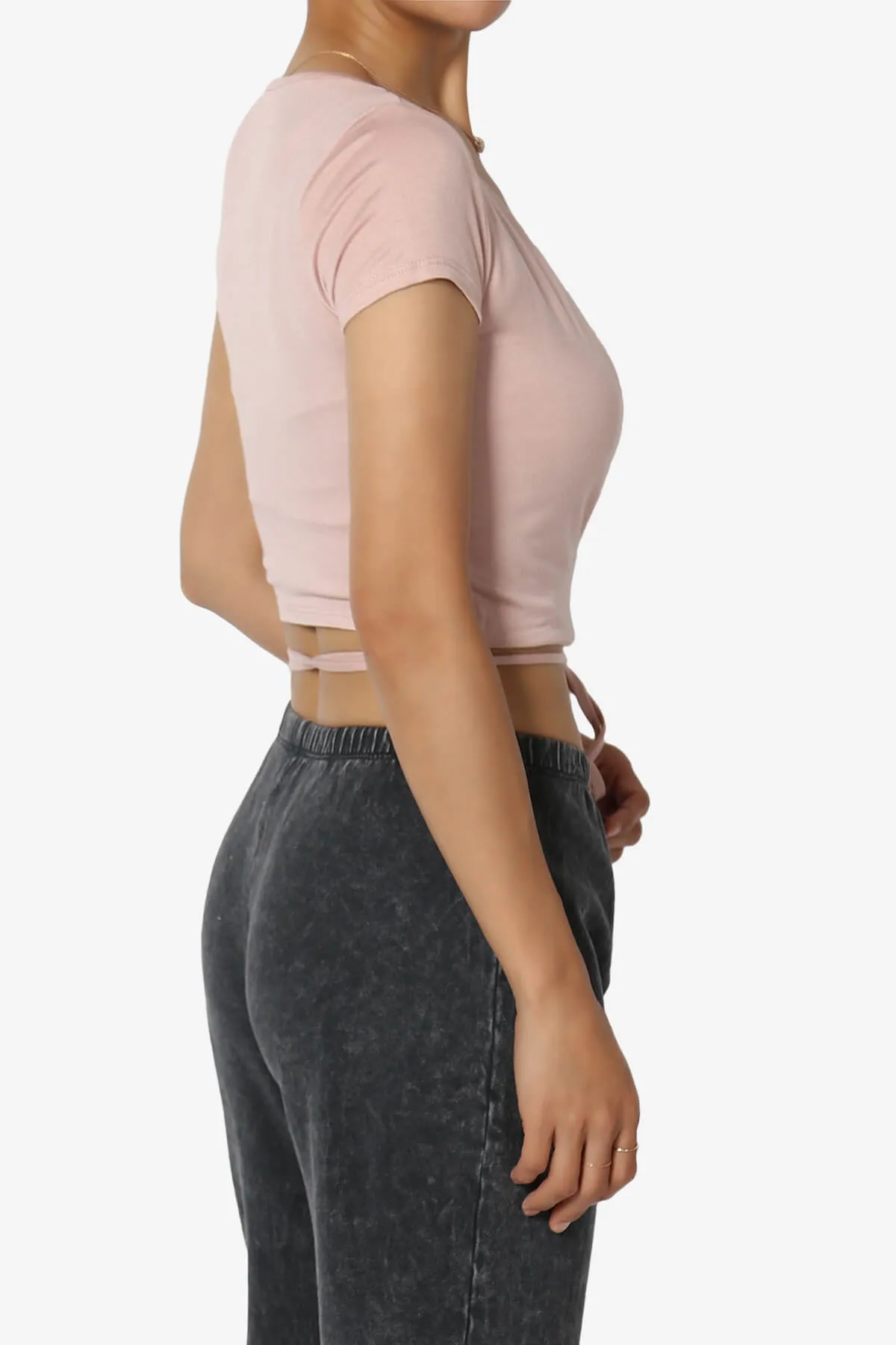 Joanie Deep V-Neck Wrap Crop Top