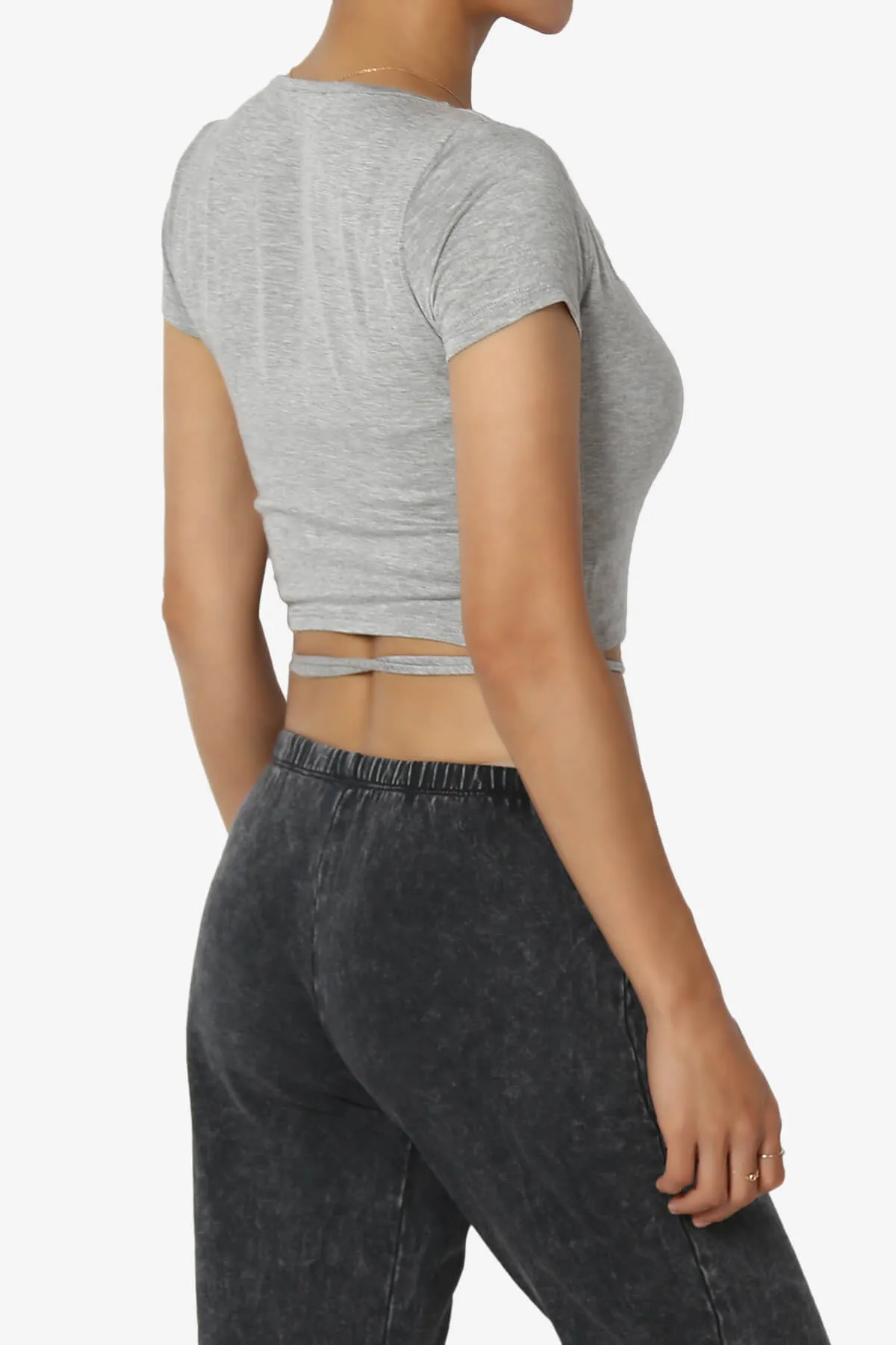 Joanie Deep V-Neck Wrap Crop Top