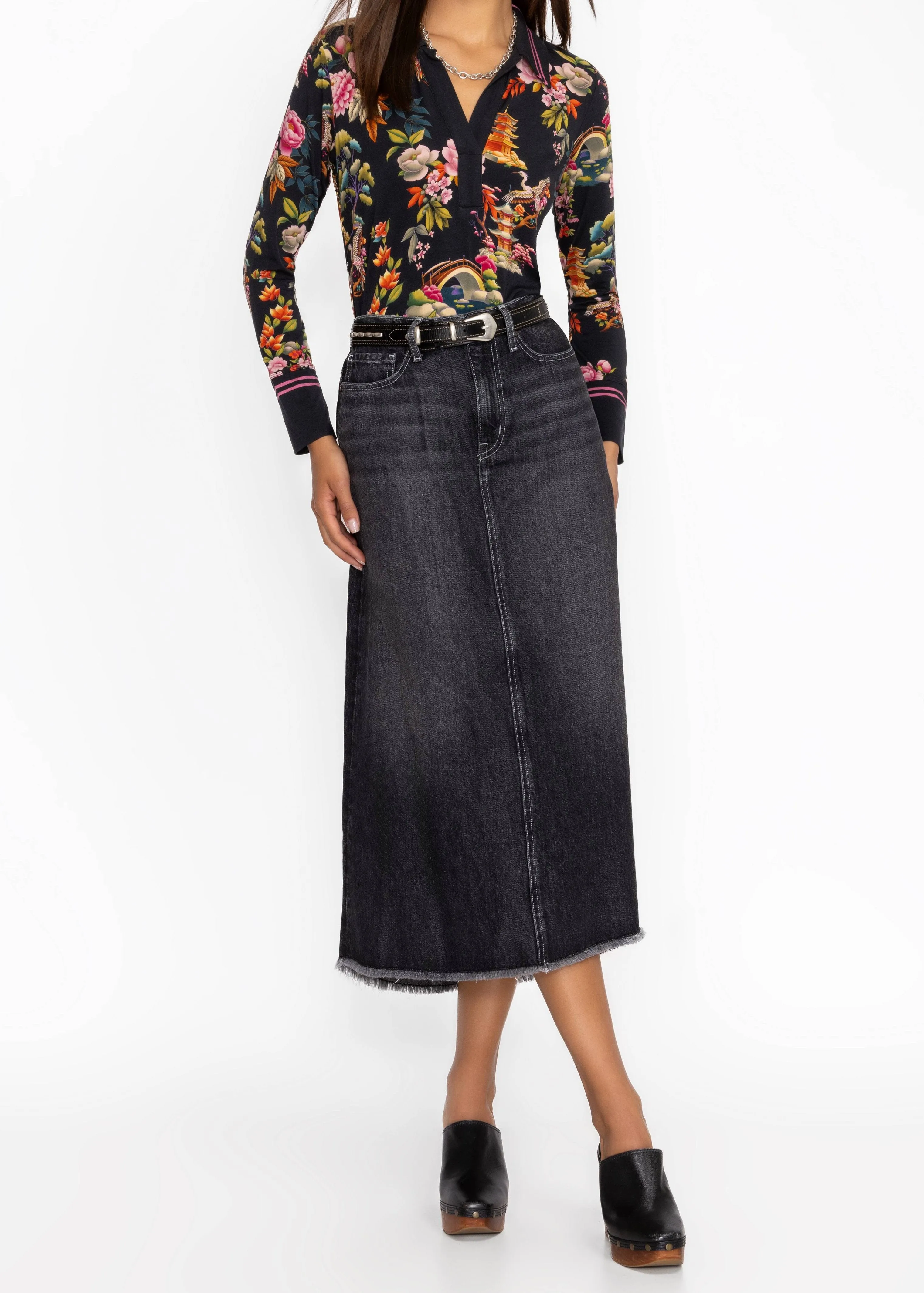 Johnny Was Janie Favorite Split Front Collared Henley Soundbath