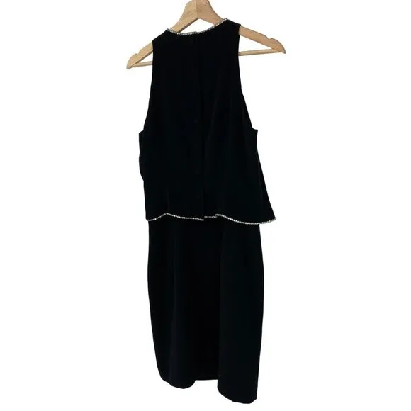 Jones New York Dress Womens Sleeveless Formal Rhinestone Midi Dress Size 8 Black