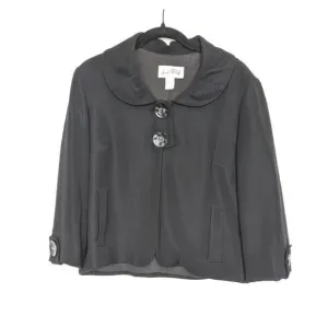 JOSEPH RIBKOFF Blazer Womens Size 10 Black Cropped Swing Jacket Office Neutral