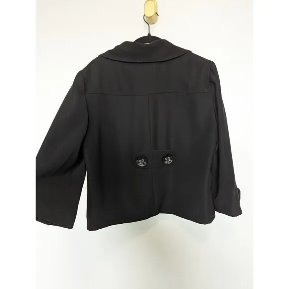 JOSEPH RIBKOFF Blazer Womens Size 10 Black Cropped Swing Jacket Office Neutral