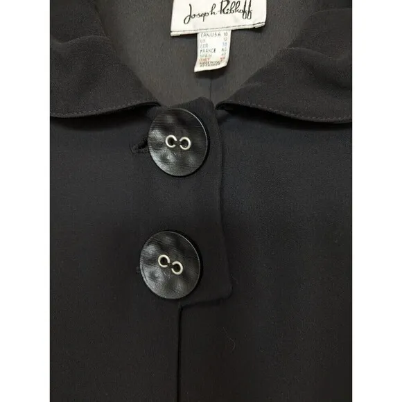 JOSEPH RIBKOFF Blazer Womens Size 10 Black Cropped Swing Jacket Office Neutral