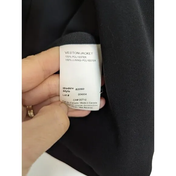 JOSEPH RIBKOFF Blazer Womens Size 10 Black Cropped Swing Jacket Office Neutral