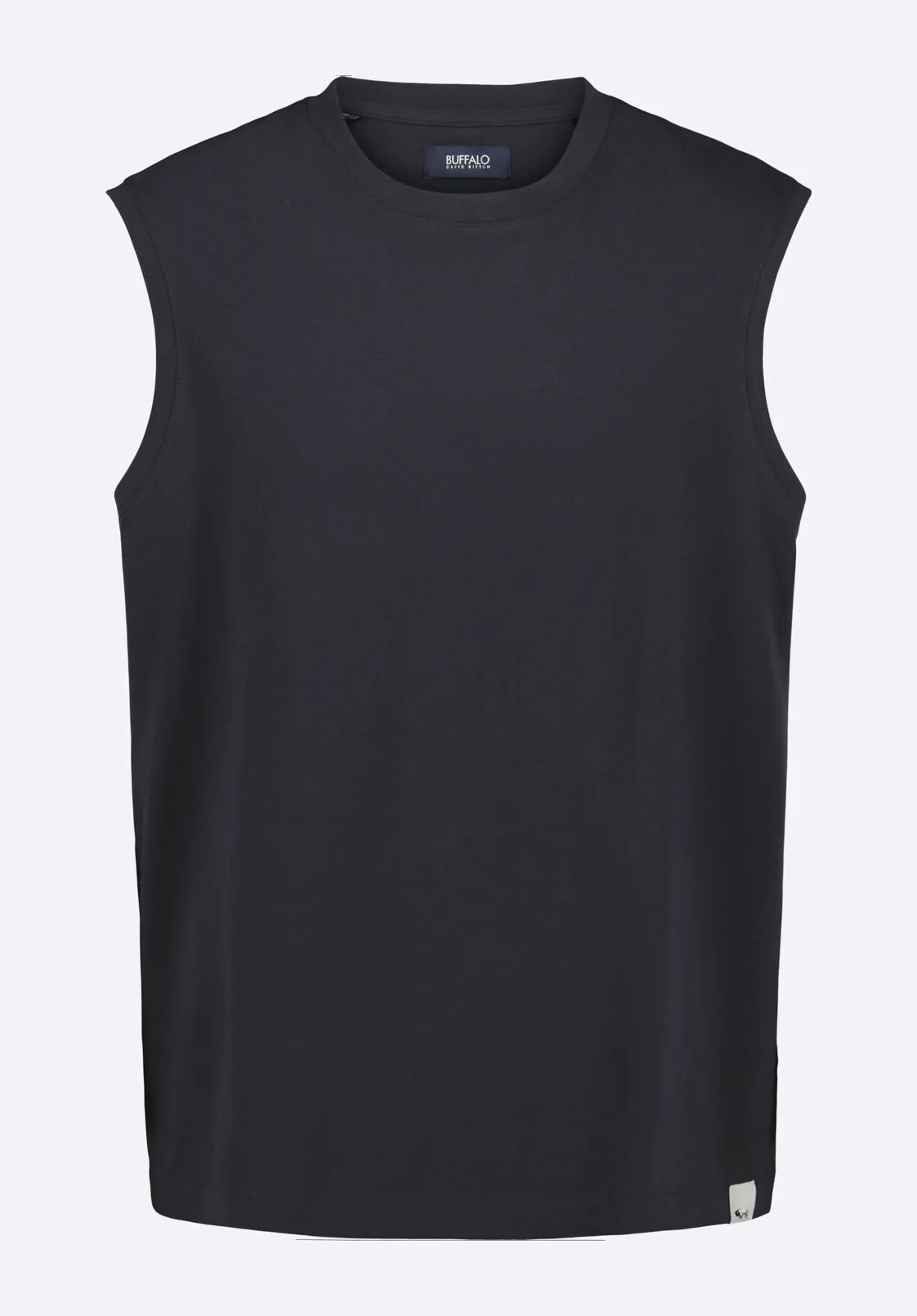Kingster Men's Sleeveless Crew Neck Relaxed Fit Jersey Tank Top, Black - BM24601