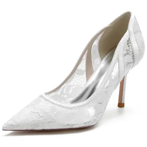 Lace Heels Ladies Bridal Party Pumps Formal Dress Shoes
