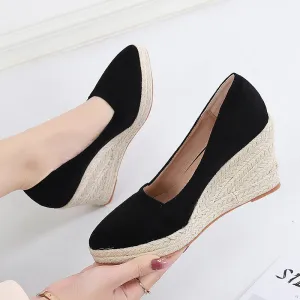 Ladies Classy Commuting Pointy Toe Wedge Platform Pumps