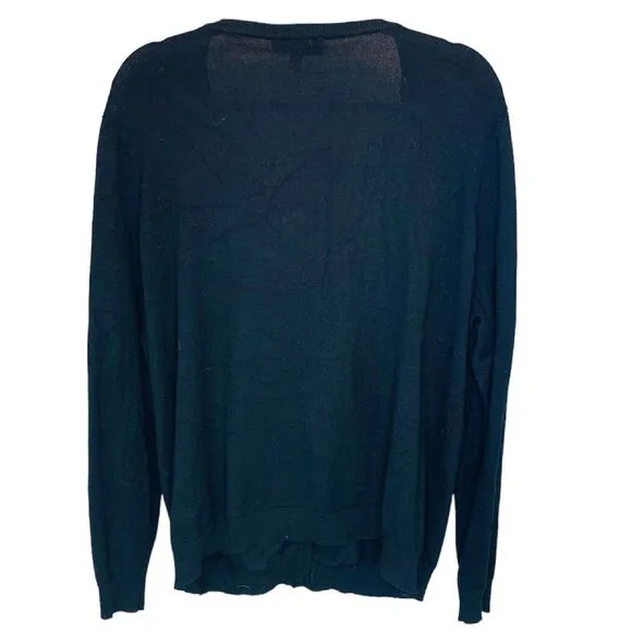 Lane Bryant Black Cardigan Sweater Crystals Beads Pearls Plus Size 22/24 3X 3XL