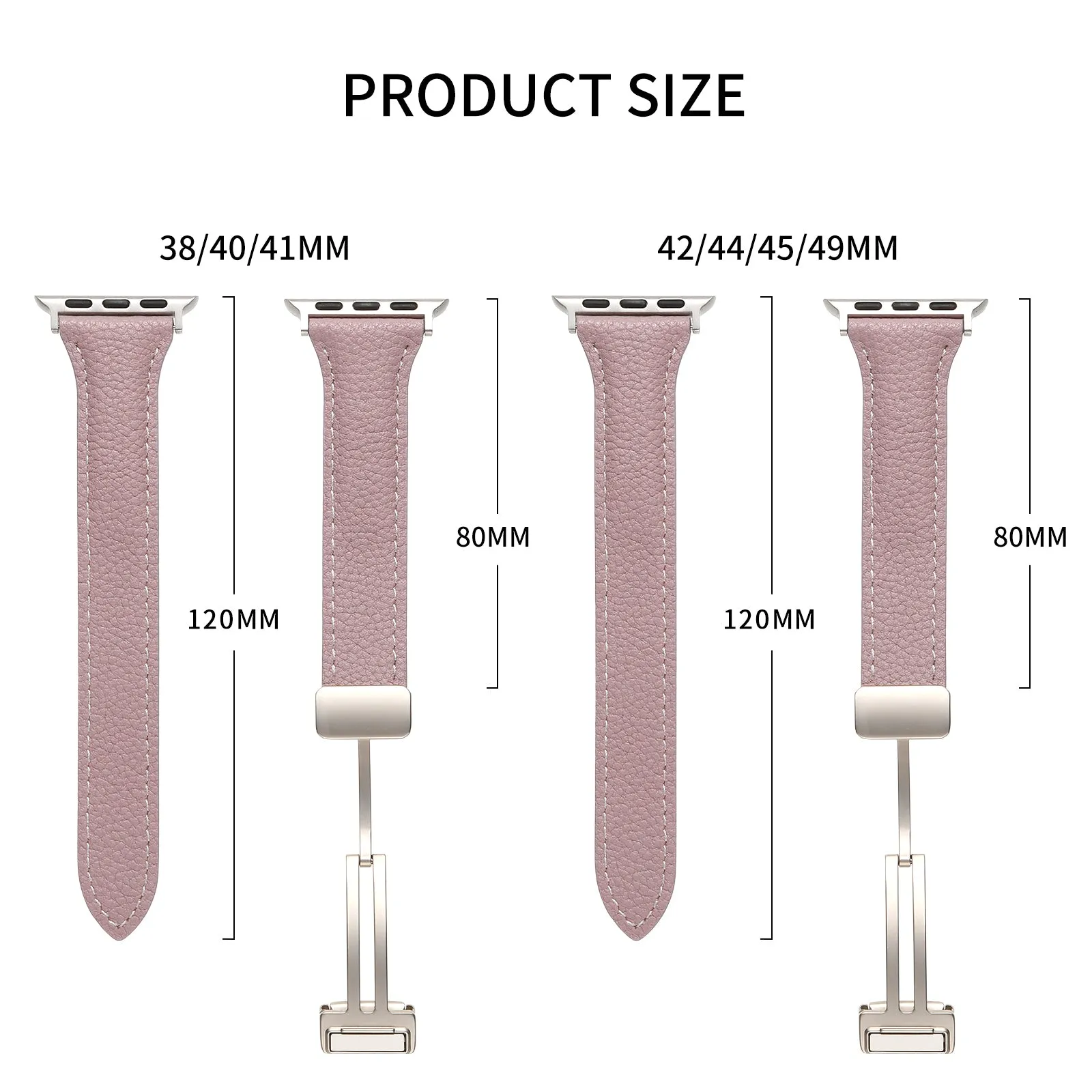 Leather Band with Magnetic Buckle For Apple Watch