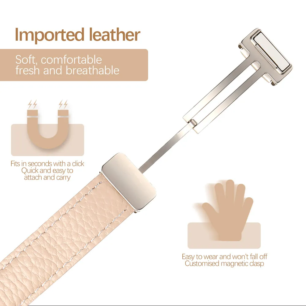 Leather Band with Magnetic Buckle For Apple Watch