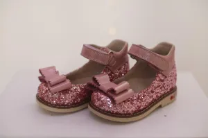 Leather girl shoes blush pink