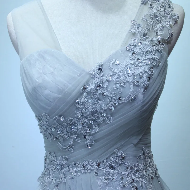 Light Grey Wedding Party Dress , Charming Formal Gown