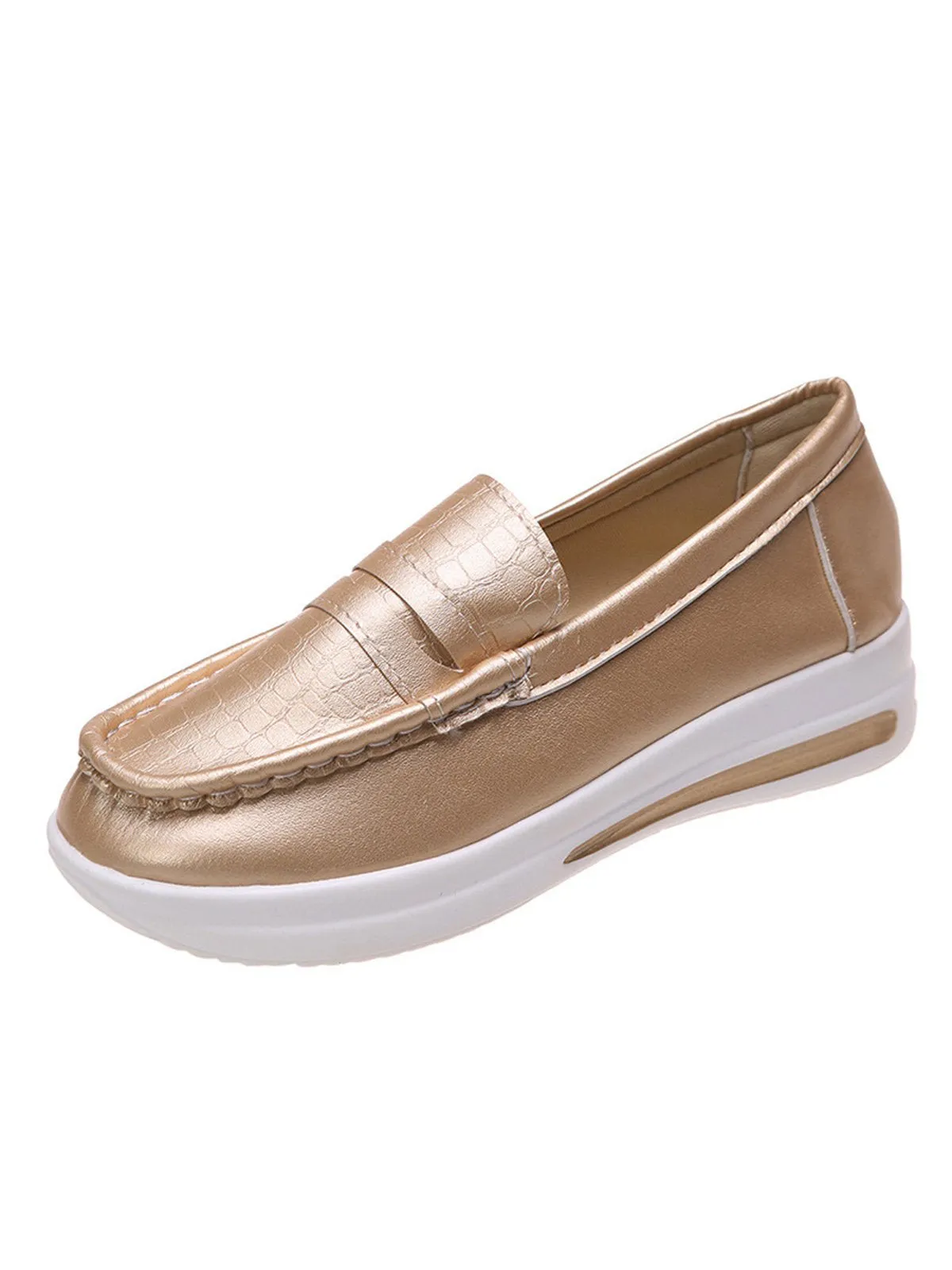 Lightweight Crocodile Print Colorblock Shoes