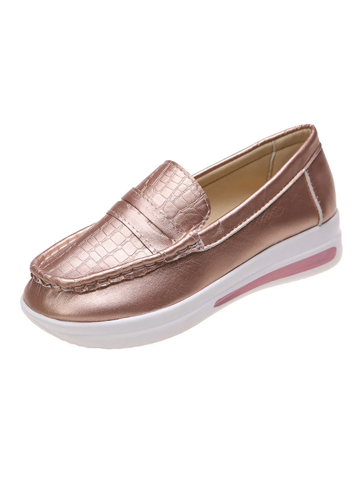 Lightweight Crocodile Print Colorblock Shoes