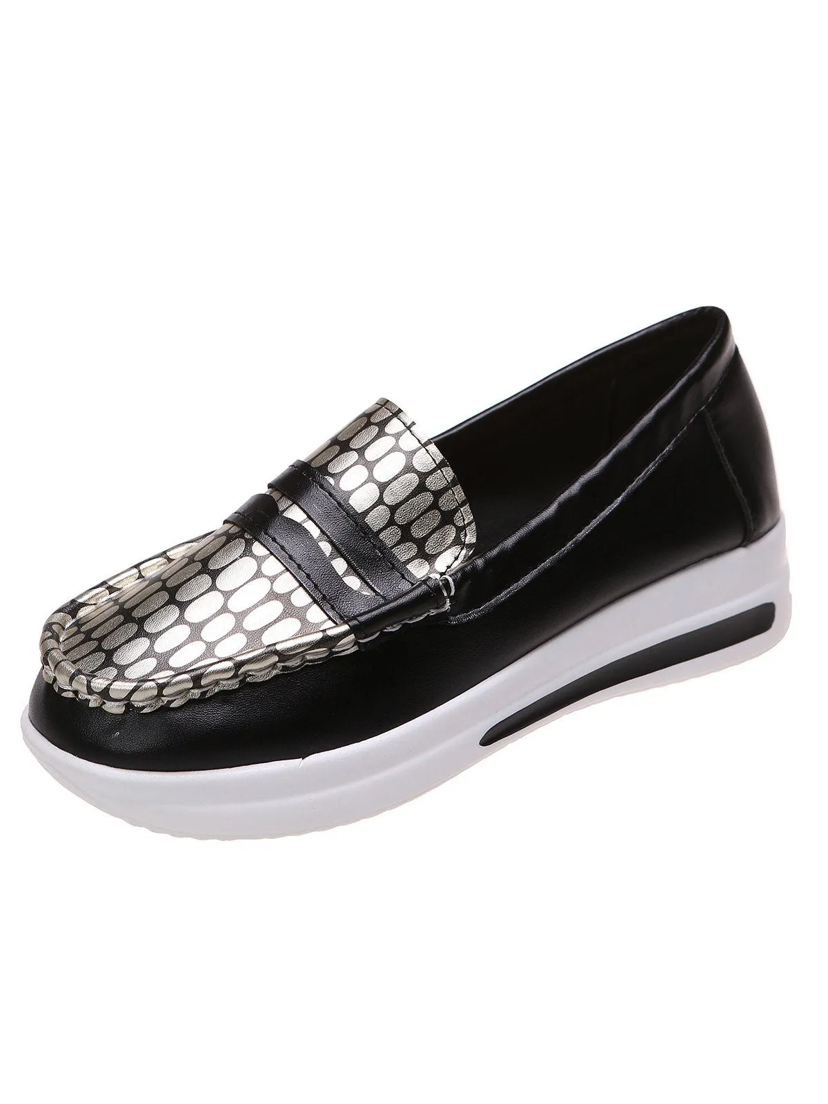 Lightweight Crocodile Print Colorblock Shoes