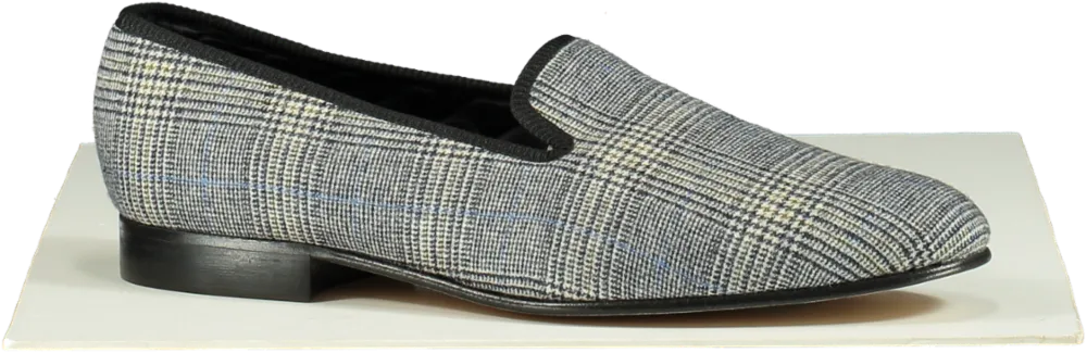 Lord Loafers Black/Grey Plaid Handmade Loafers UK 11